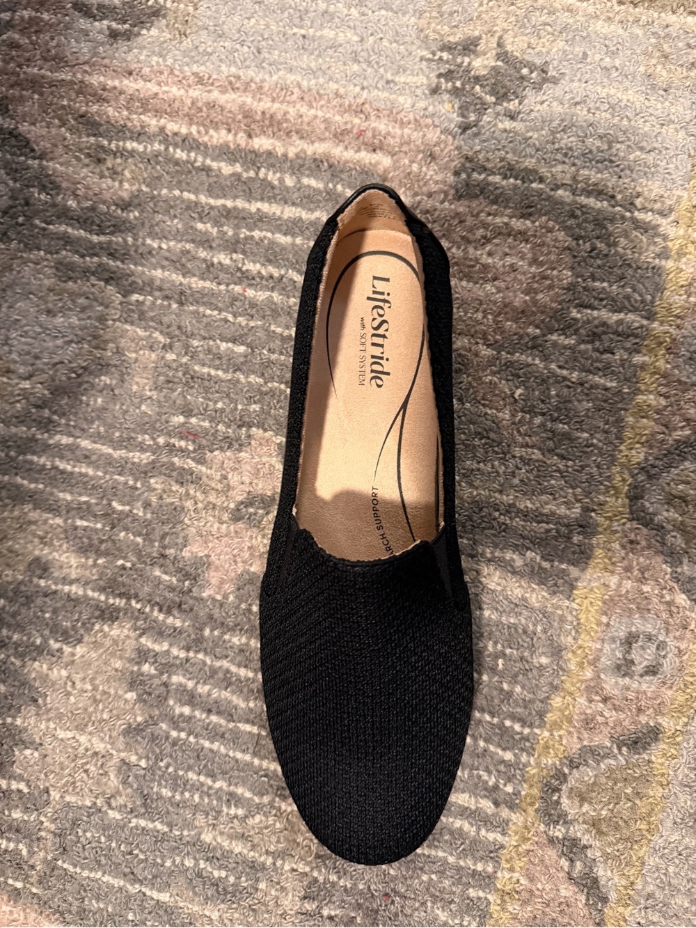 Life Stride Black Slip-On Knit Loafer